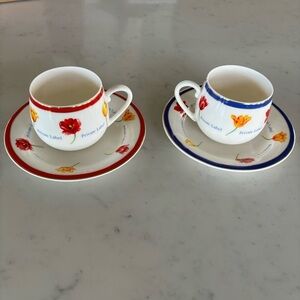 Private Label Flower Tea Cup And Saucer Set of 2
